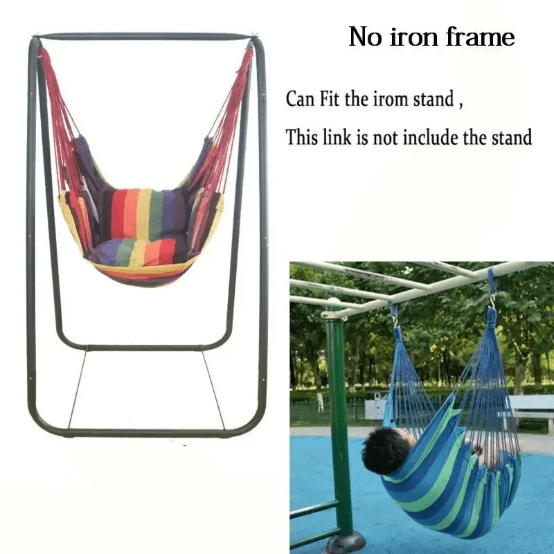 Portable Outdoor Hammock, Swing Chair, With, Swing Hanging Chair, Sturdy Cotton Cloth Hanging Chair, Comfortable