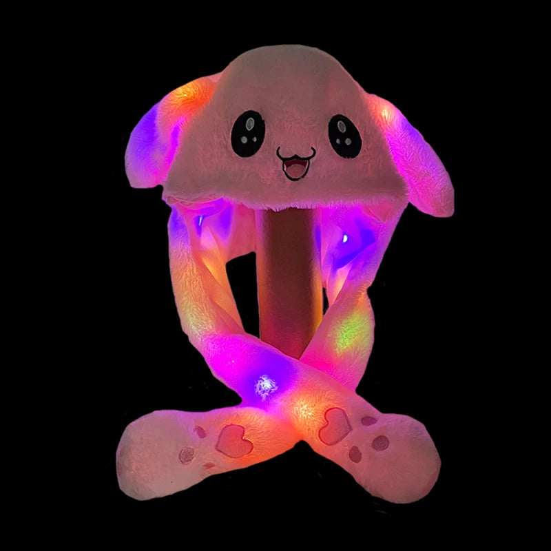 LED Santa Jumping moustache Hat Light Up Christmas Hat Glow Lighted Santa Hat with Colorful Led lights for Adult kids funny Gift