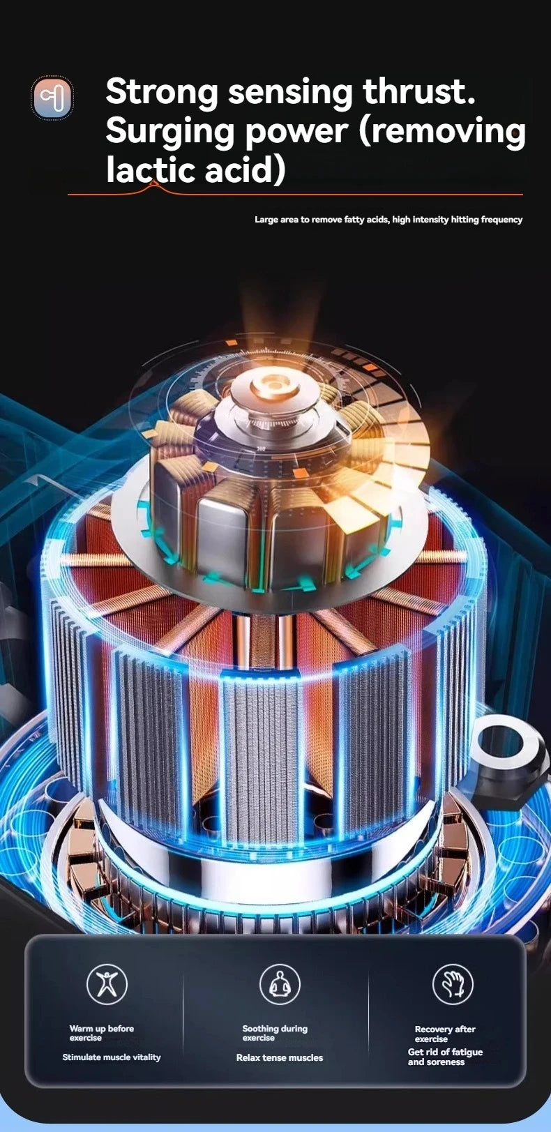 Rechargeable Fascia Gun with Bent Long Handle High-frequency Vibration Massage Gun Muscle Relaxation Back Neck Massager Tool