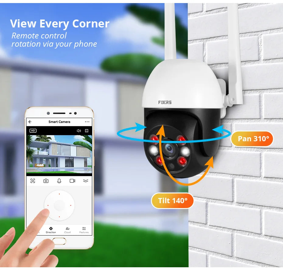 Fuers 8MP 4K IP Camera Tuya Smart Outdoor Home Security Auto Tracking AI Human Detection Camera WIFI CCTV Surveillance Camera