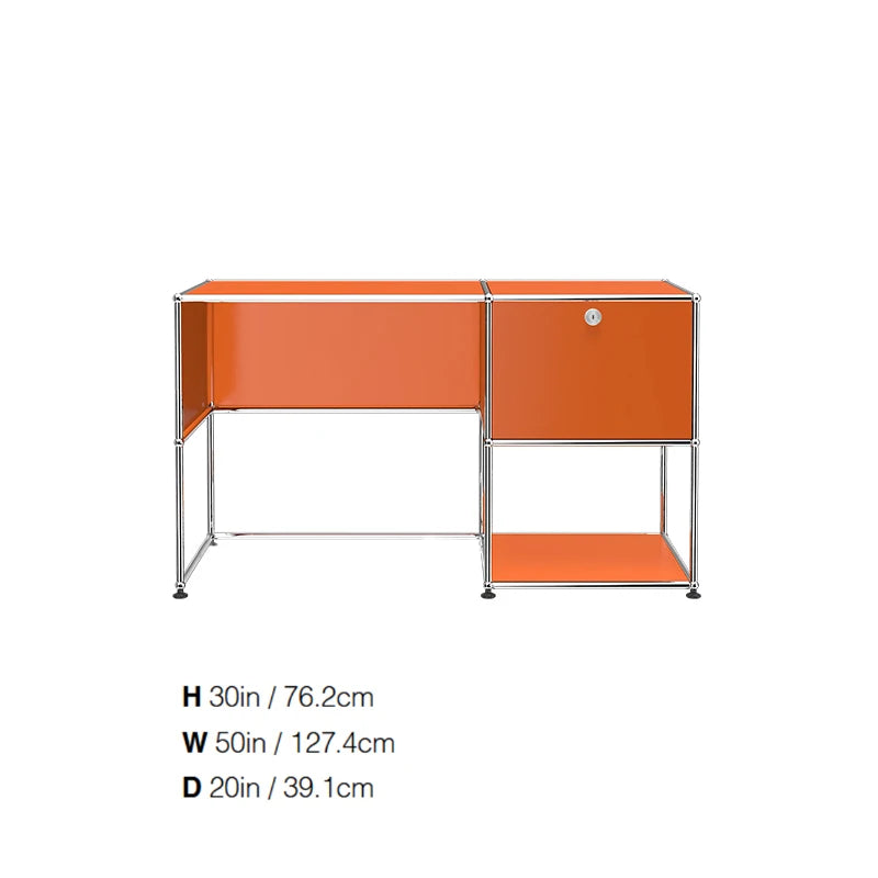 Modern Modular Metal Desk with Storage Cabinet Standing Desk Office Desk Computer Table Room Desks