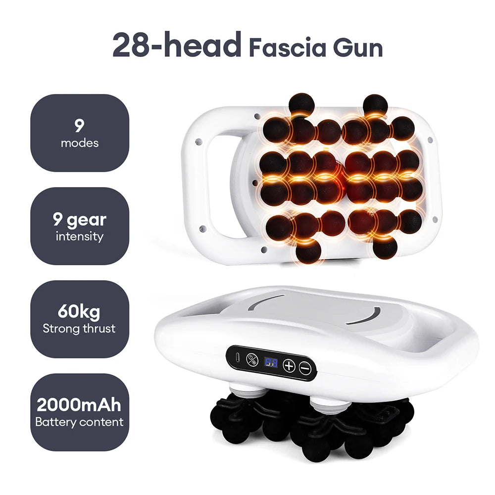 48-Heads Body Massage Gun High-Frequency Vibration Fascia Gun Back Waist Thigh Massager Neck Shoulder Massager Muscle masajeador
