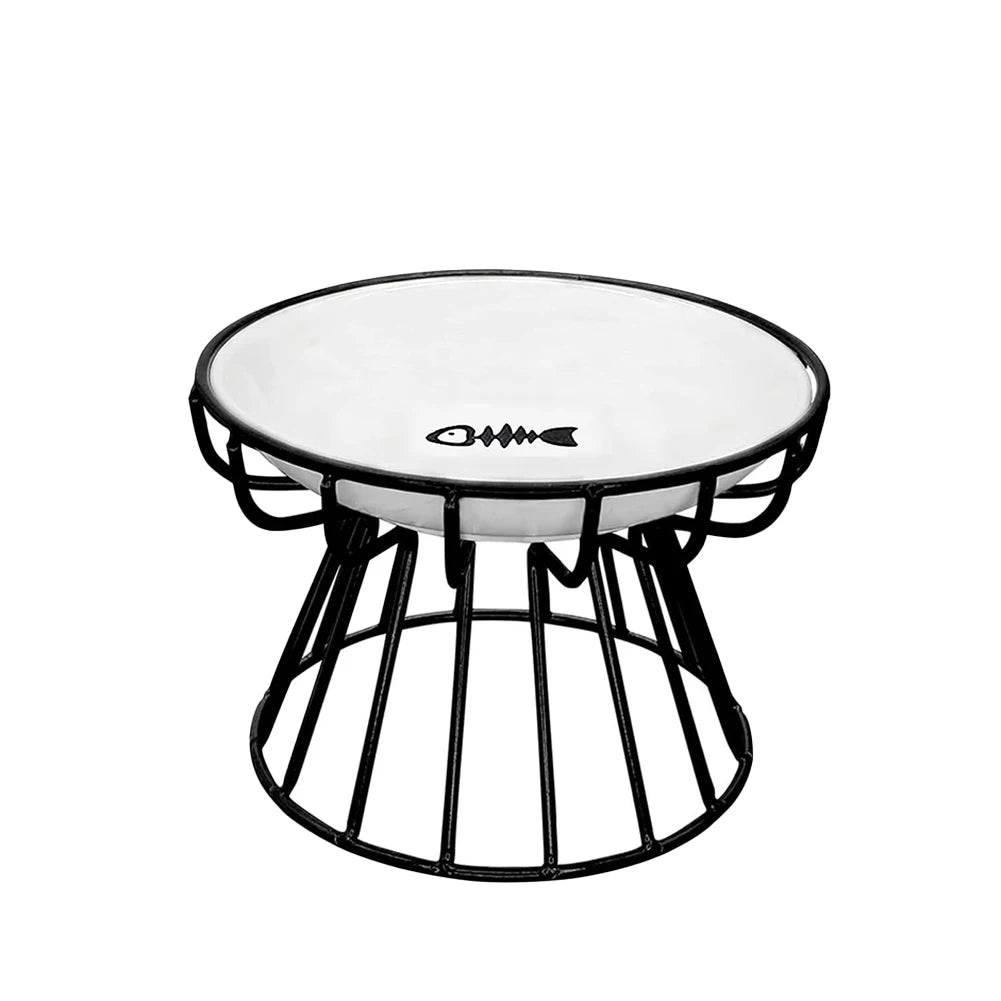 Ceramic For Dog Cat Puppy Kitten Elevated Cat Feeder Drinker Pet Feeder Bowl Pet Supplies Cat Food Bowl Water Feeder Container