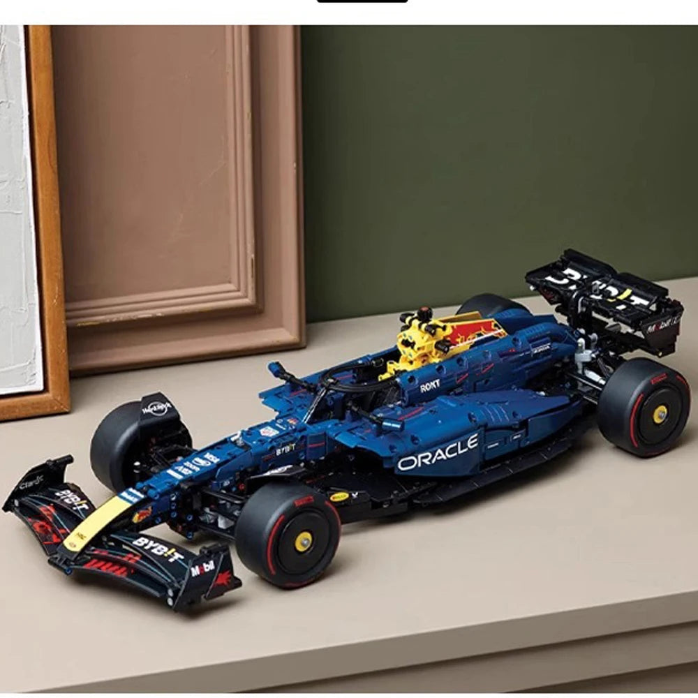 Super red sports car formula racing track car puzzle assembly group boys and girls birthday gift toys