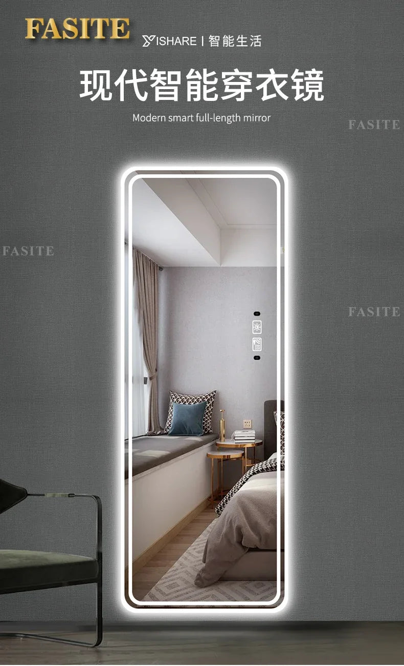 Bathroom Mirror Aestheti Full Length Hallway Large Floor Mirror Quality White Espelho Redondo Home Decorating Itemson sale