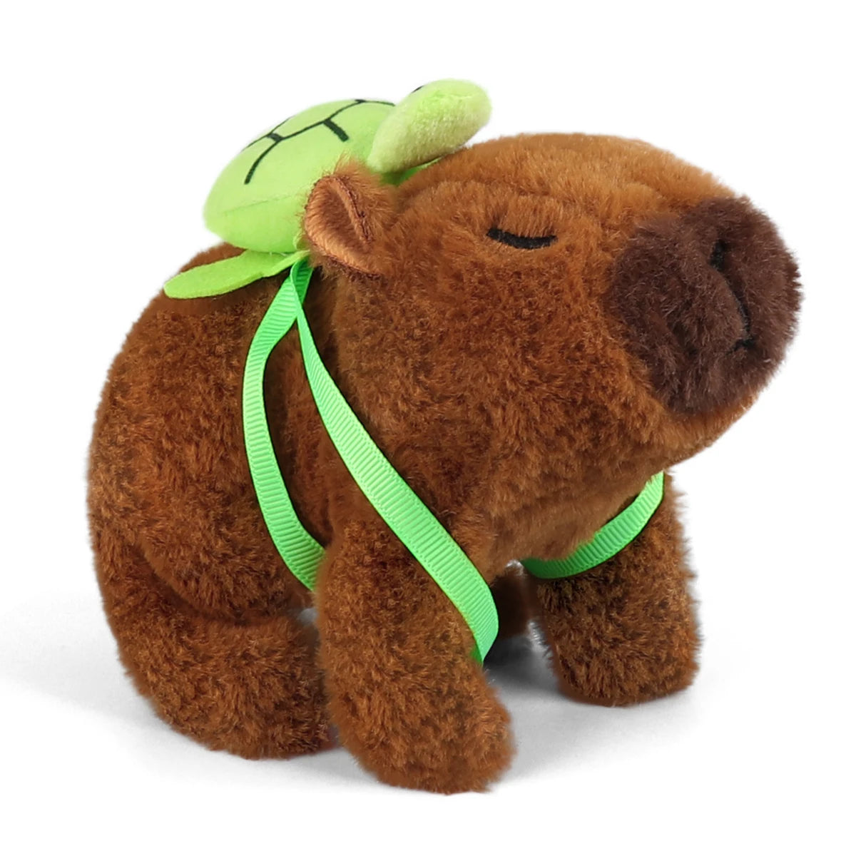1Pc Plush Electric Capybara Back Turtle Simulation Electronic Pet Walking Sound Moving Mouth Pet Toy For Christmas Birthday Gift