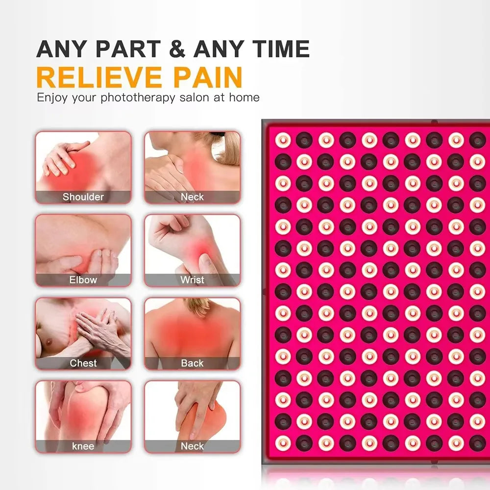 45W NEW LED Light Therapy Panel Body Pain Relief Treatment 660nm 850nm Near Infrared Full Body Face Anti Aging Red Grow Light