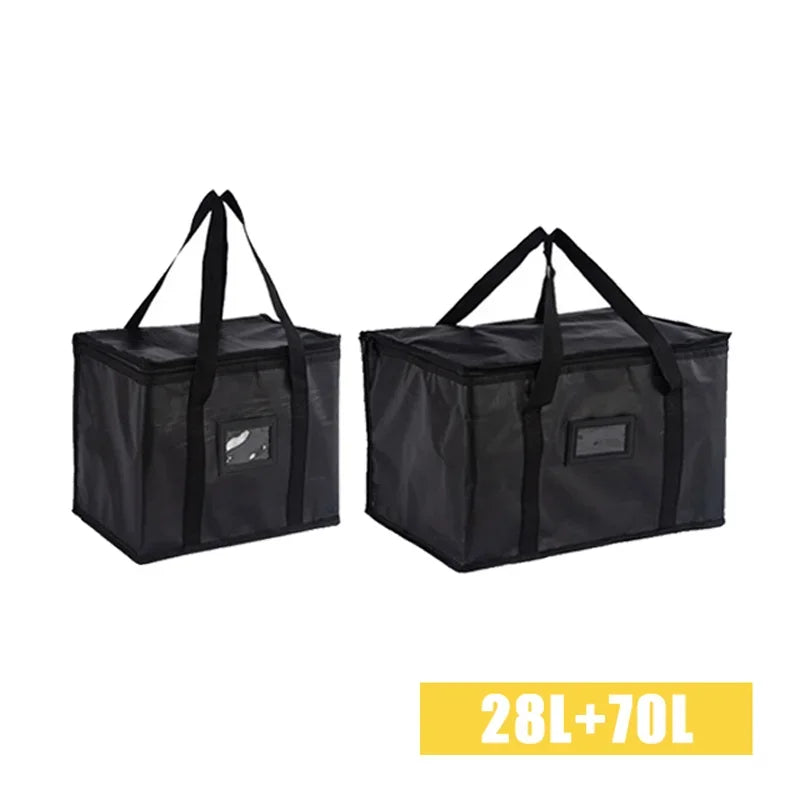 16L-70L Insulated Thermal Cooler Bag Insulation Keep Cold Large Capacity Portable Lunch Bag Zip Picnic Camping Tin Foil Food Bag