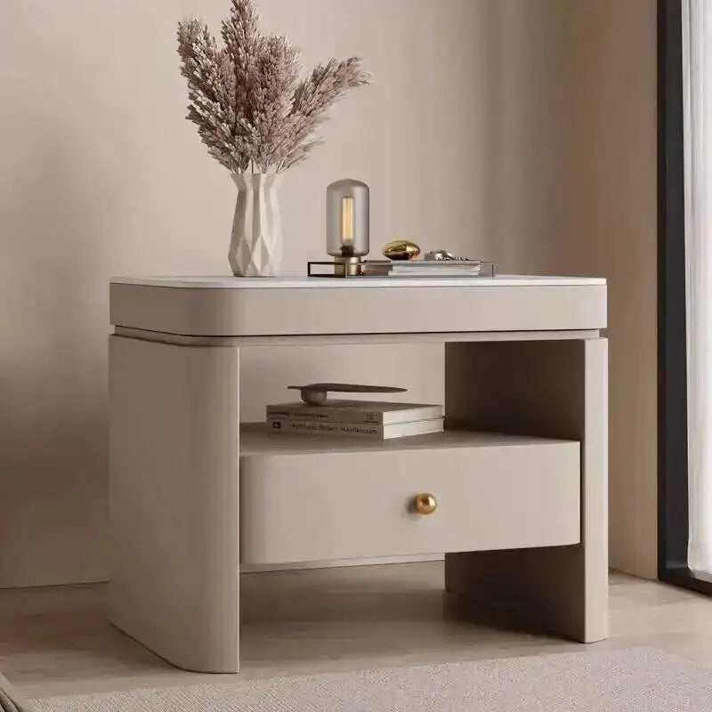 Aesthetic Luxury Bedside Table Unique Trendy Design Storage Nightstands With Drawers Mesita De Noche Bedroom Furniture