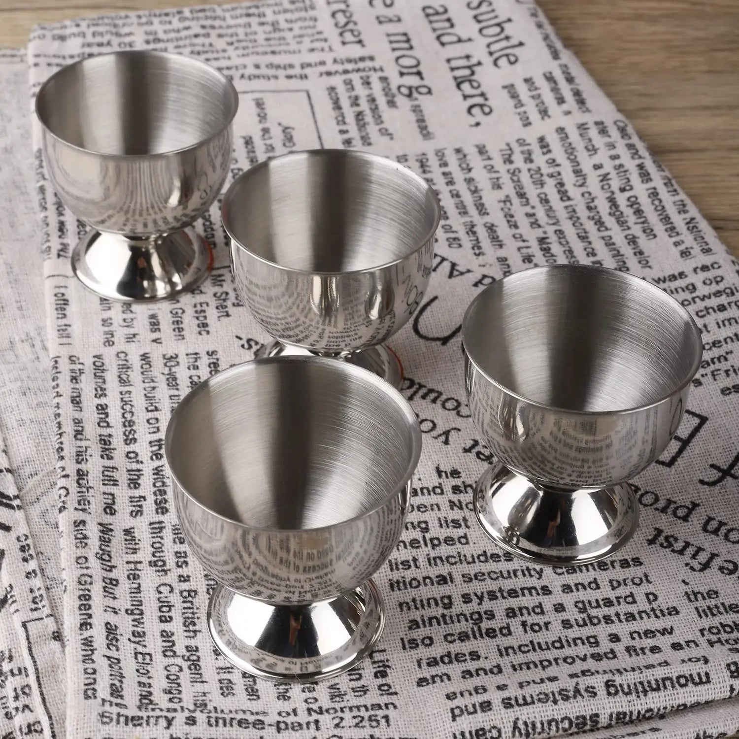 Egg Cup Topper Set Stainless Steel Soft Hard Boiled Egg Separator Holder with Egg Timer Spoon Cup Kitchen Gadget Tools