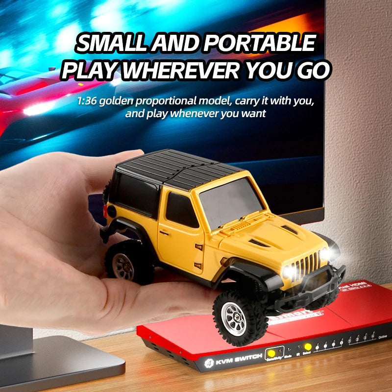 1/36 RC Crawler Car 4WD Mini Radio Control Off-road Vehicles Light System RC Car Remote Control RTR Hobby Model Gift