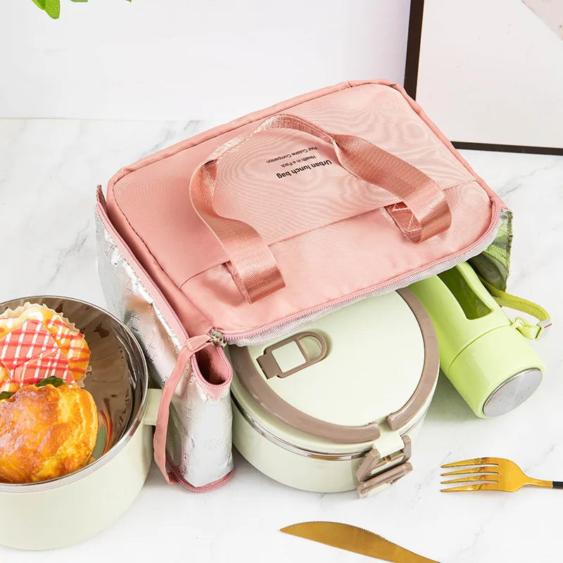 Insulated lunch box bag, student hand-held lunch box bag, high-value office lunch bag, aluminum foil waterproof lunch bag