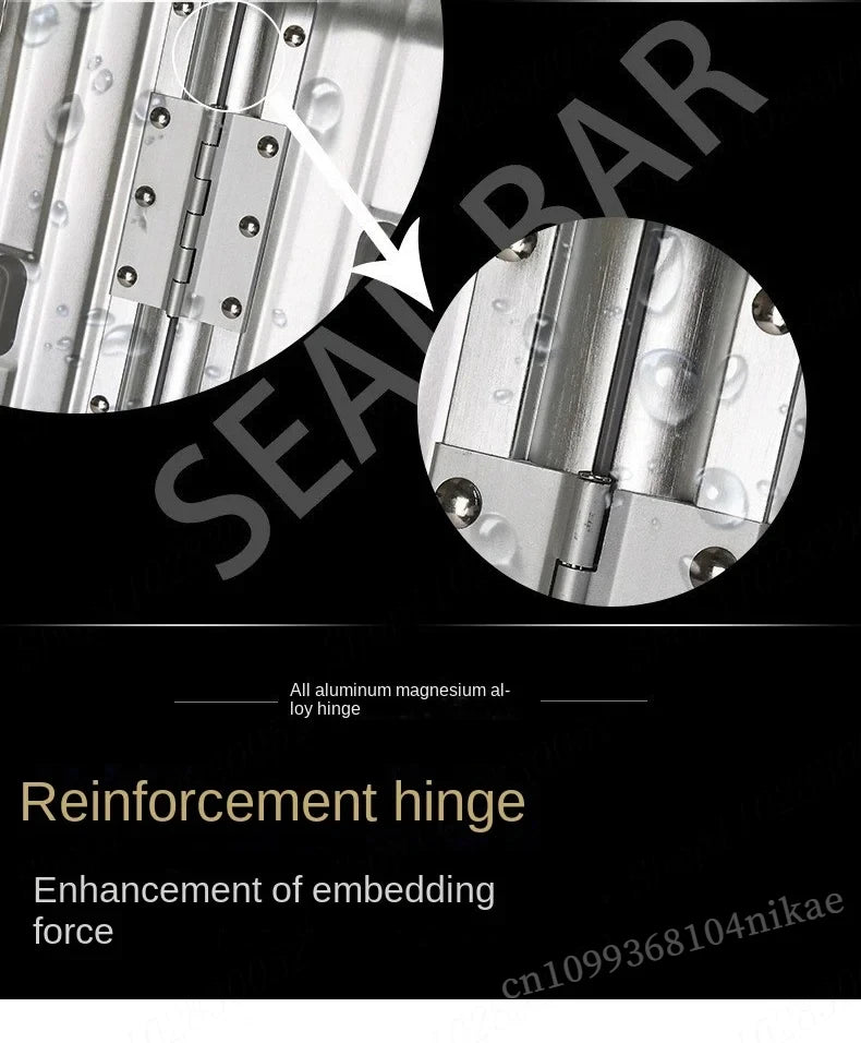 Aluminum Magnesium Alloy Rolling Luggage 20 Inch Metal Trolley Case Lightweight Carry On Suitcase For Business Trip Travel Cabin