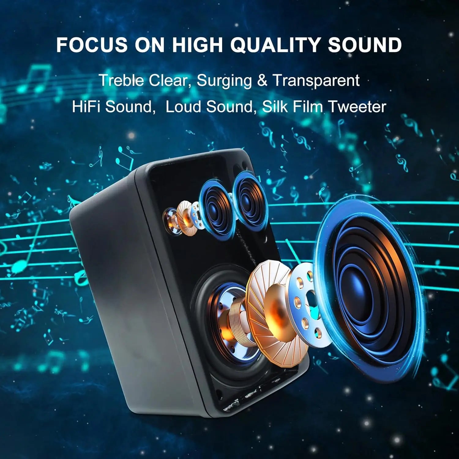 Herdio 3.5‘’ 2PCS Passive Outdoor Speakers Wired Waterproof 200W 3 Way Premium Mountable Wall Mount Speakers With Superior Sound