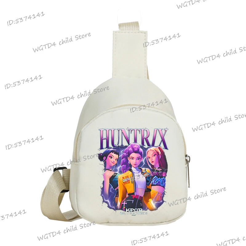 New Kids Chest Bag KPop Demon Hunters Printed Lightweight Single Shoulder Crossbody Bag Hot Movie Children Girl Boy Chest Bag