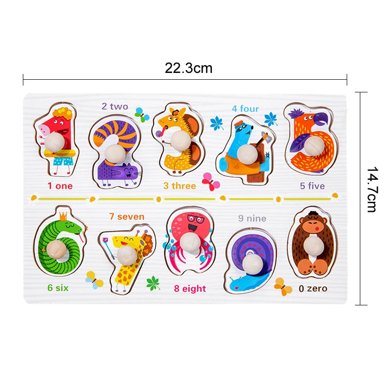 30cm Kid Early educational toys baby hand grasp wooden puzzle toy alphabet and digit learning education child wood toy