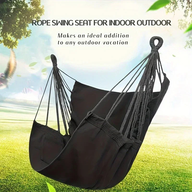Durable Hanging Hammock Chair Bedroom Furniture Hanging Swing Indoor Outdoor Cotton Rope Boho Patio Chair Home Decor for Balcony