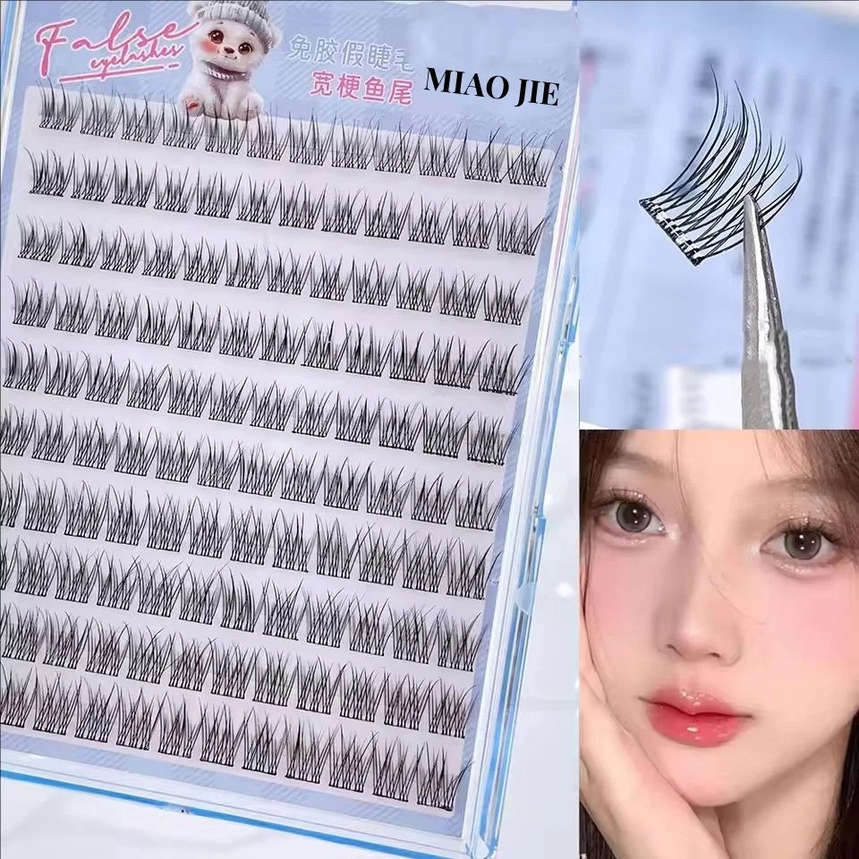 MIAOJIE No-Glue False Eyelashes - Easy 3-Step Application Natural Look Large CapacityPerfect for Beginners with Sunflower Design