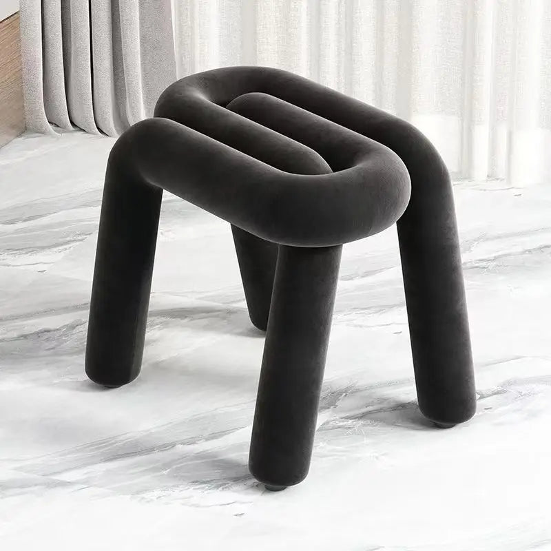 Nordic Style Creative Curved Chair, Plush Upholstered Kids/Accent Living Room Furniture