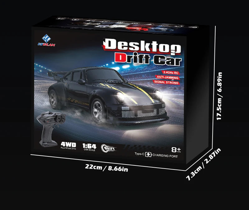 Kf20 1/43 Mini Rc Drift Car Full Scale 4wd Desktop Rc Vehicle Simulation Of Remote Control Models Toys For Kids Christmas Gifts