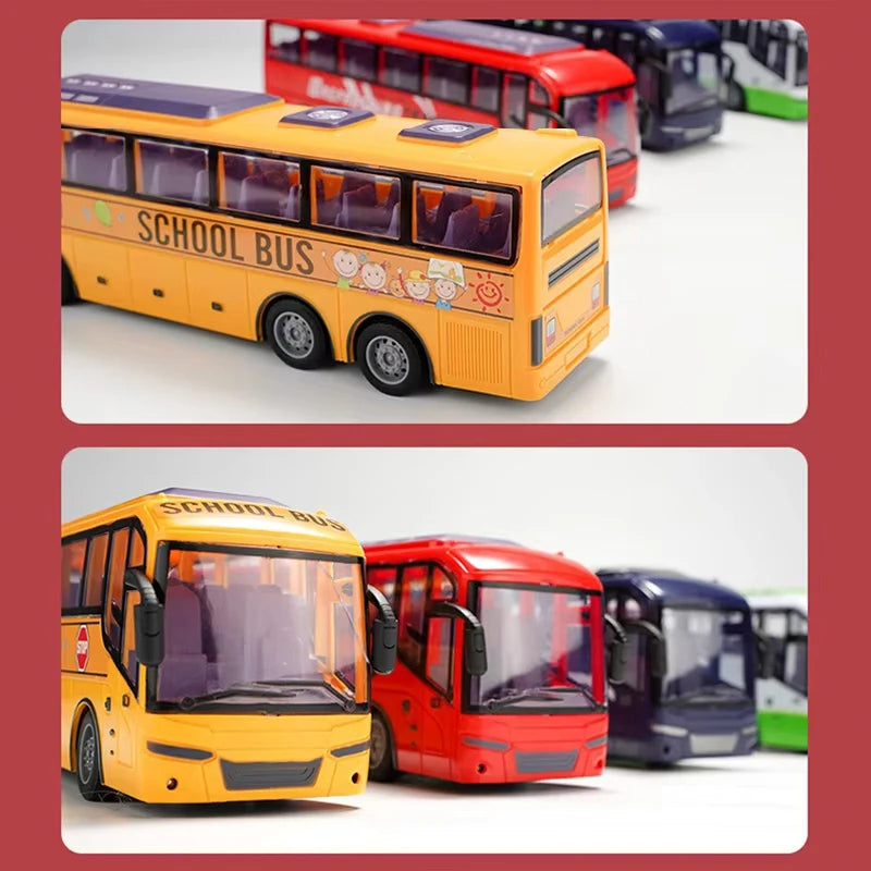 1/30 Rc Bus Electric Remote Control Car with Light Tour Bus School City Model 27Mhz Radio Controlled Machine Kids Xmas Gift