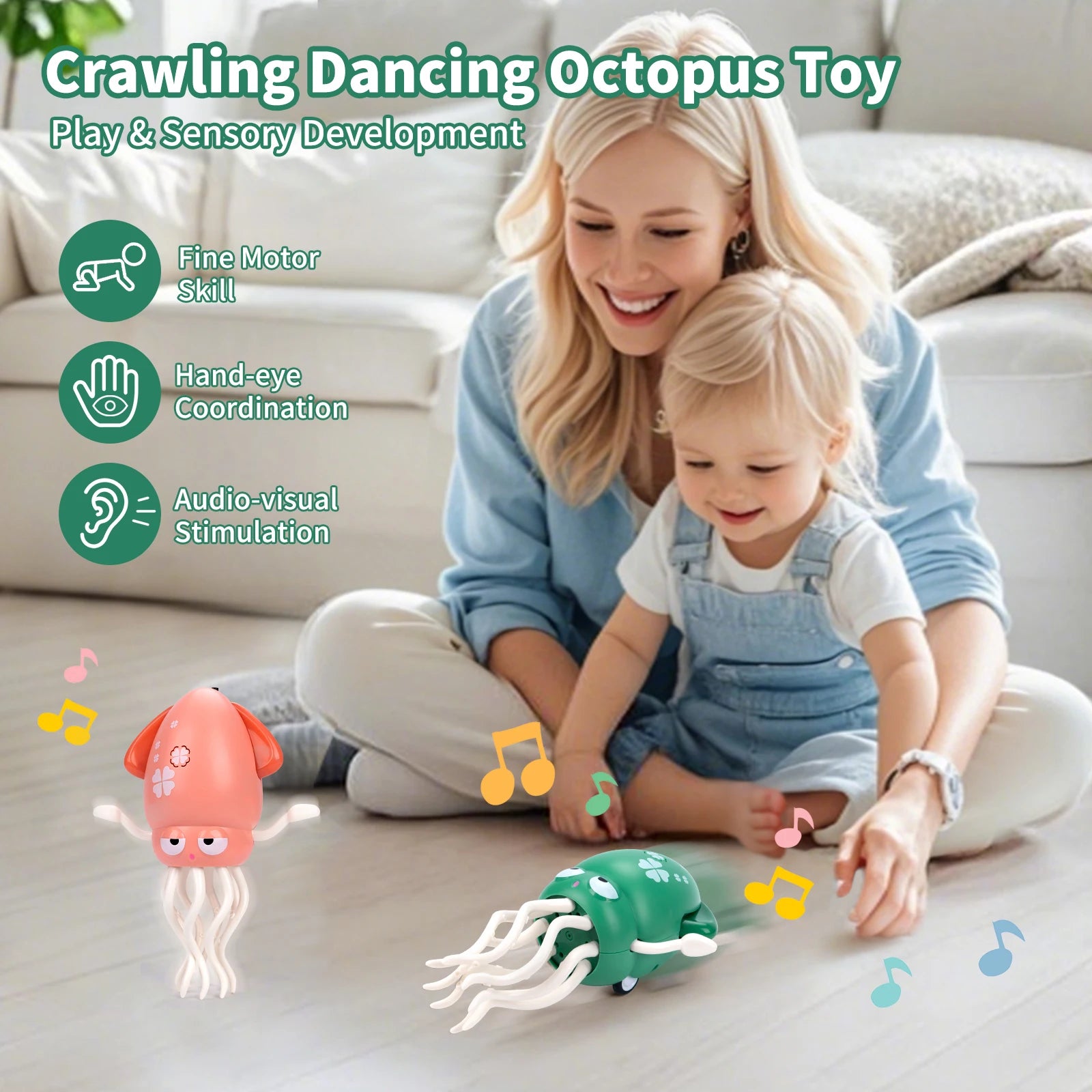 Kids Electronic Pet Toys Dancing Octopus&Duck Musical Penguin Baby Crawling Toys Toddler Interactive Toys Tummy Time Gifts