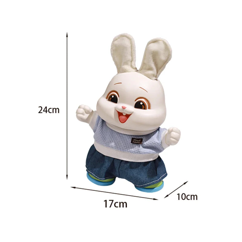 Electronic Rabbit Pets Kids Dancing Walking Encourages Crawling Moving Have Sound Interactive Toy for 3 Years Children Gifts