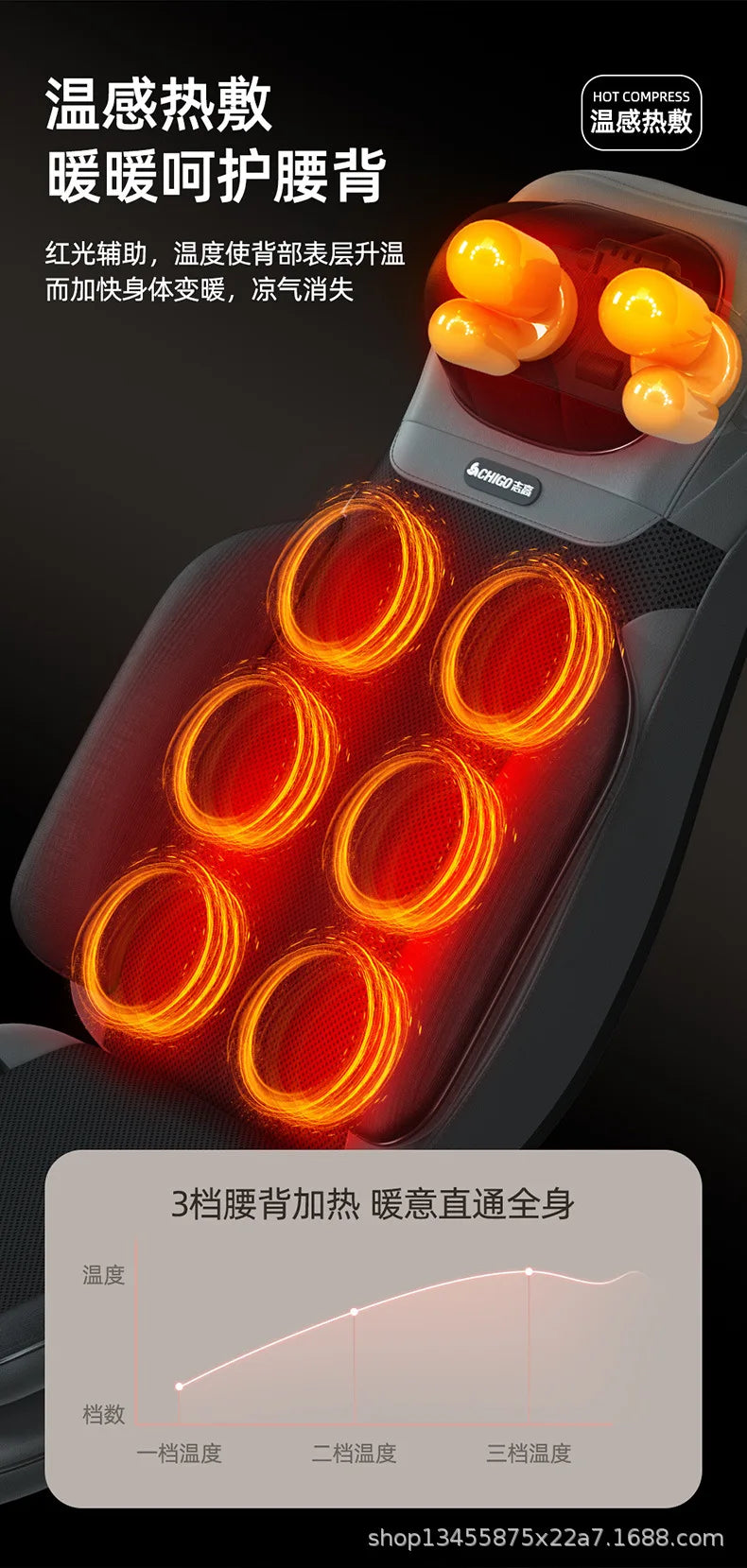 Full Body Hot Compress Massage Cushion Household Five-in-one Multi-part Massage Pad Intelligent Remote Control