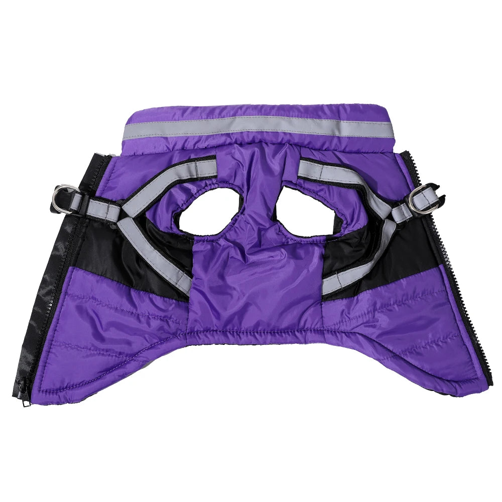 Dog Jacket Winter Waterproof Pet Clothes With Harness For Small Medium Dogs Cats Puppy Coat Reflective French Bulldog Apparel