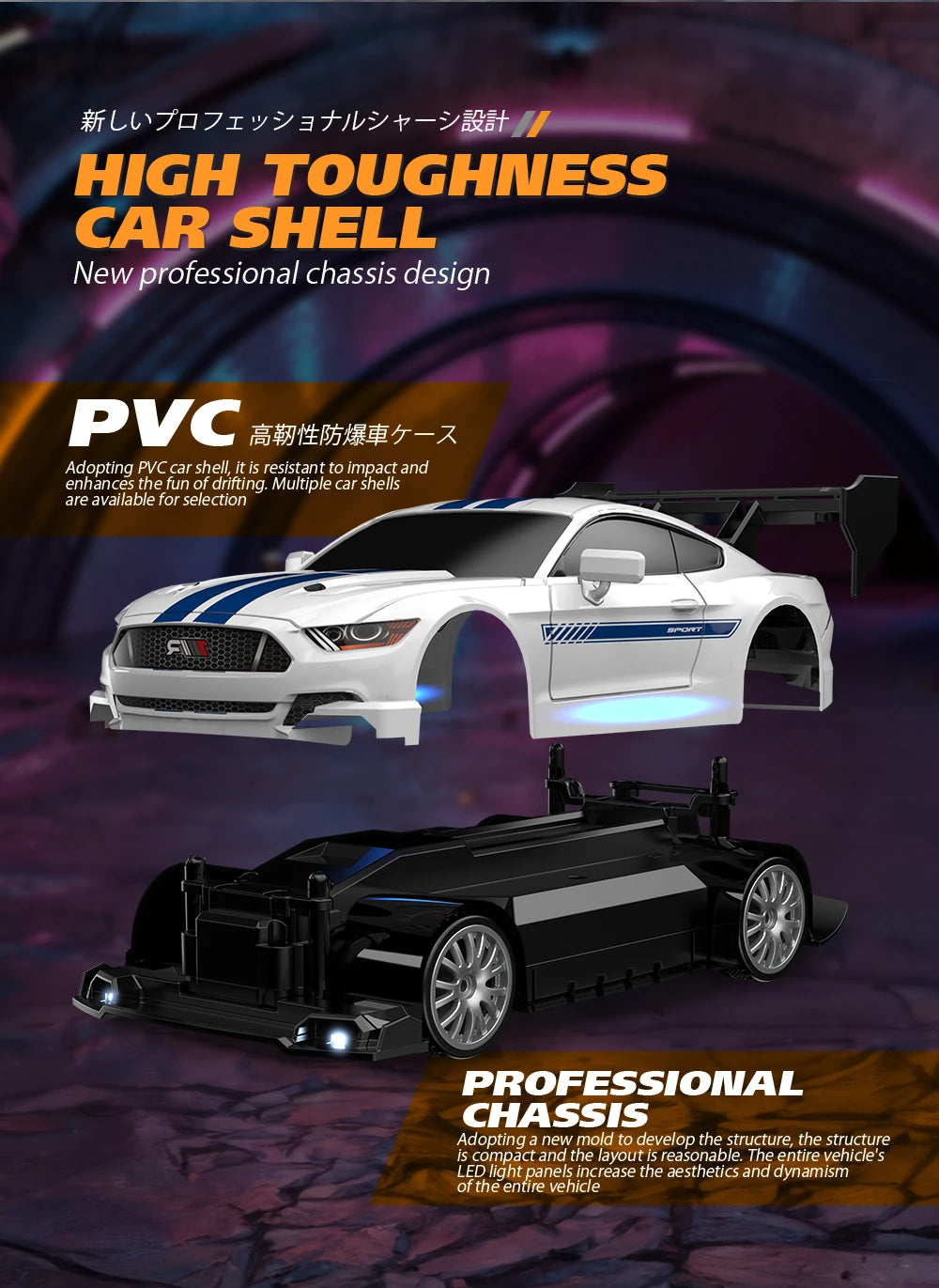 4WD Remote Control Car RC Drift 1:24 20KM/H High Speed Vehicle with LED Lights Racing Sport Toy for Adults Boys Girls Kids Gifts