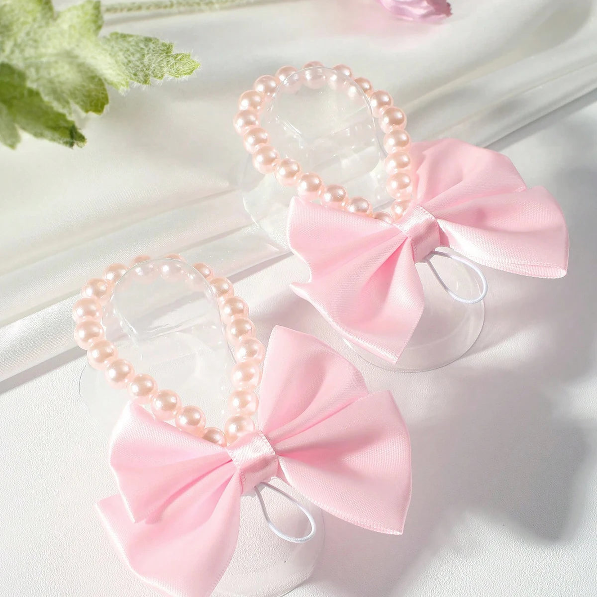 Ylsteed Newborn Girl Butterfly Knot Pearl Barefoot Sandals Infant Photography Accessories Baby Girl's Photography Props Shoes