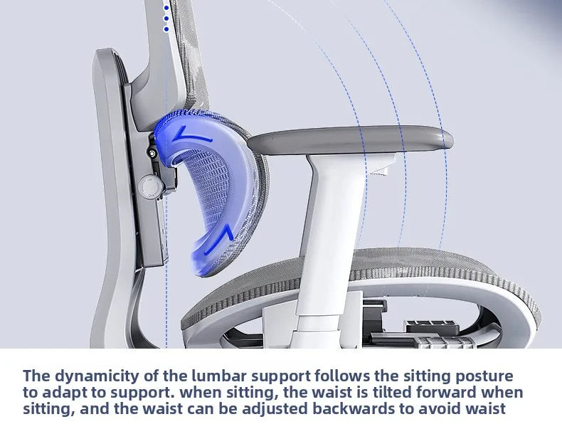 Ergonomic Computer Chair, Reclining Office Swivel Chair, Aluminum Alloy Legs Four-Level Gas Rod