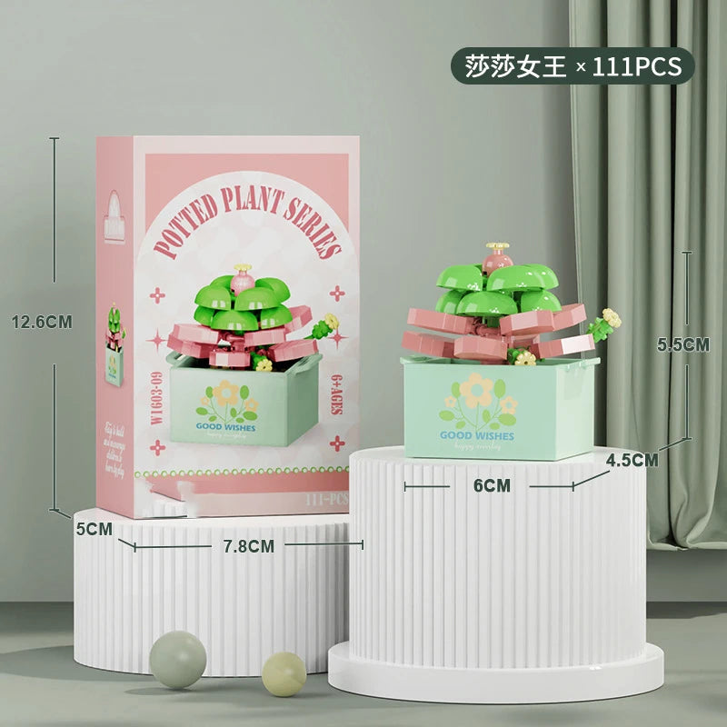 Bouquet Flower Mini Diy Building Block Toys for Children Bricks Blocks for Adults Constructor Micro Bricks Construction Set Gift