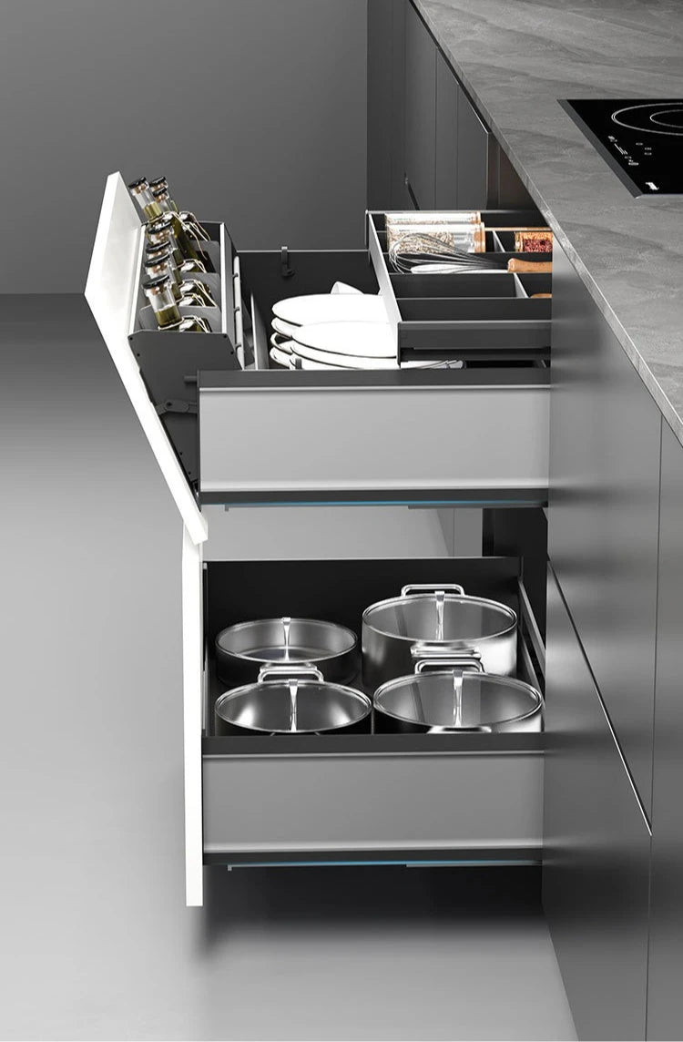 Metal Kitchen Cabinet Storage Narrow Organizer Drawer Small Spaces Extendable Cabinets Household with Sliding Track Furniture