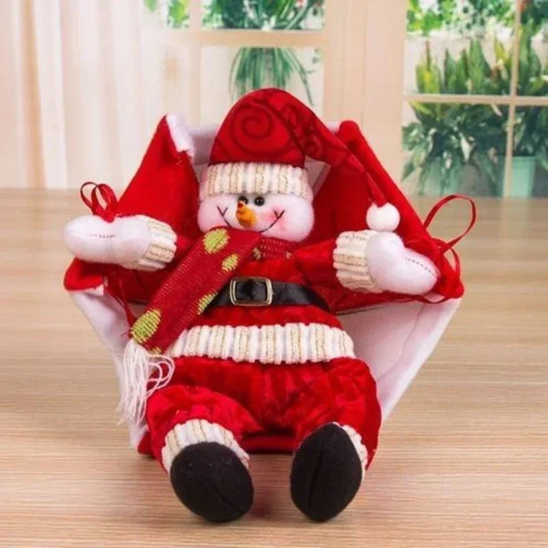 Christmas Santa Claus Smowman Hanging Decorations Parachute New Year Pendant Christmas Home Decoration Supplies Christmas Decor