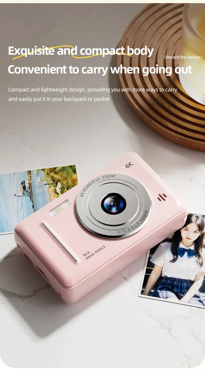 Xiaomi 4k Digital Camera Retro CCD Portable Camera 50 Million Pixels Auto Focus Entry-level Camera Dual Camera Flash Student CCD