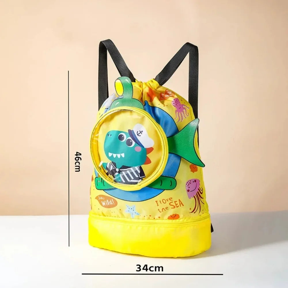 Children's Swimming Bag Kids Waterproof Storage Shoulder Packs Hand Luggage Backpack Wet Dry Separation Bag Large Capacity Pouch