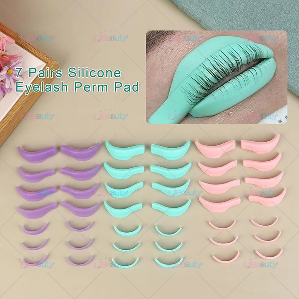Libeauty 7 Paris Reusable Lash Lift Shield Pad Eeyelash Curling Iron Silicone Eyelashe Curler Accessories Applicator Makeup Tool