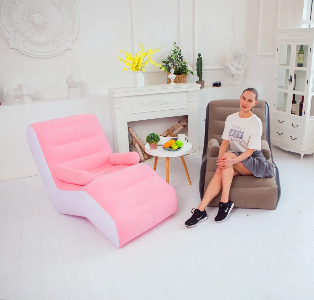 K-STAR New Inflatable Lazy Sofa Fashionable And Comfortable Lunch Rest Lazy Chair Indoor Foldable Bed Leisure Air Bench Hot 2023