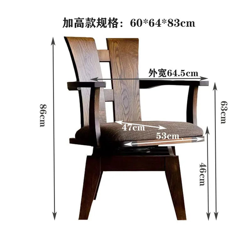 Wood Japanese Swivel Chair Black Walnut Nordic Design Accent Office Chair Desk Relaxing Computer Fotel Gamingowy Home Office