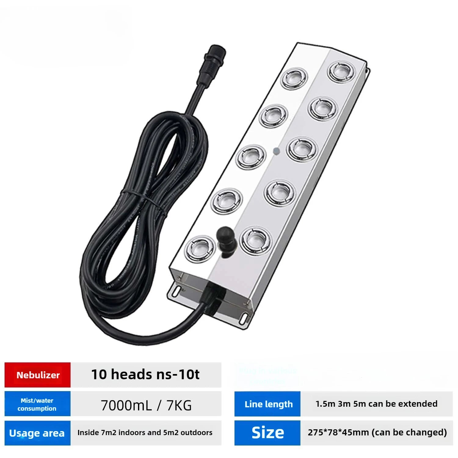 DC48V Ultrasonic Industrial Humidifier 10/12 Head Fog Sprayer Commercial Nebulizer Mist Maker Greenhouse/landscape Fog Generator