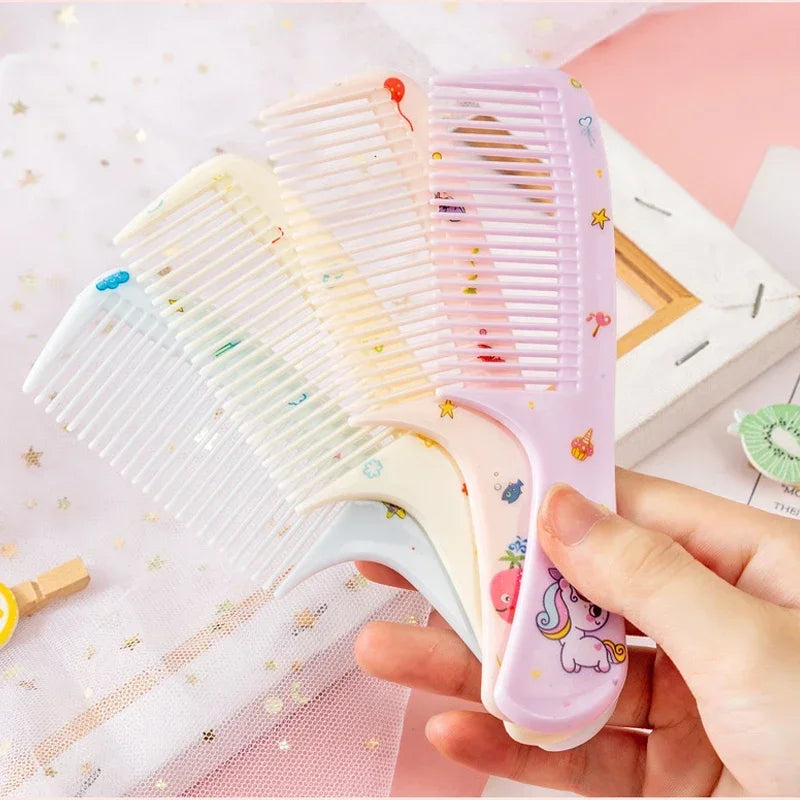 Cute Portable Anti-Static Plastic Hairdressing Comb Hairdressing 2Pcs For Girls Hair Comb Cartoon Baby Child Kids Hair Comb Set