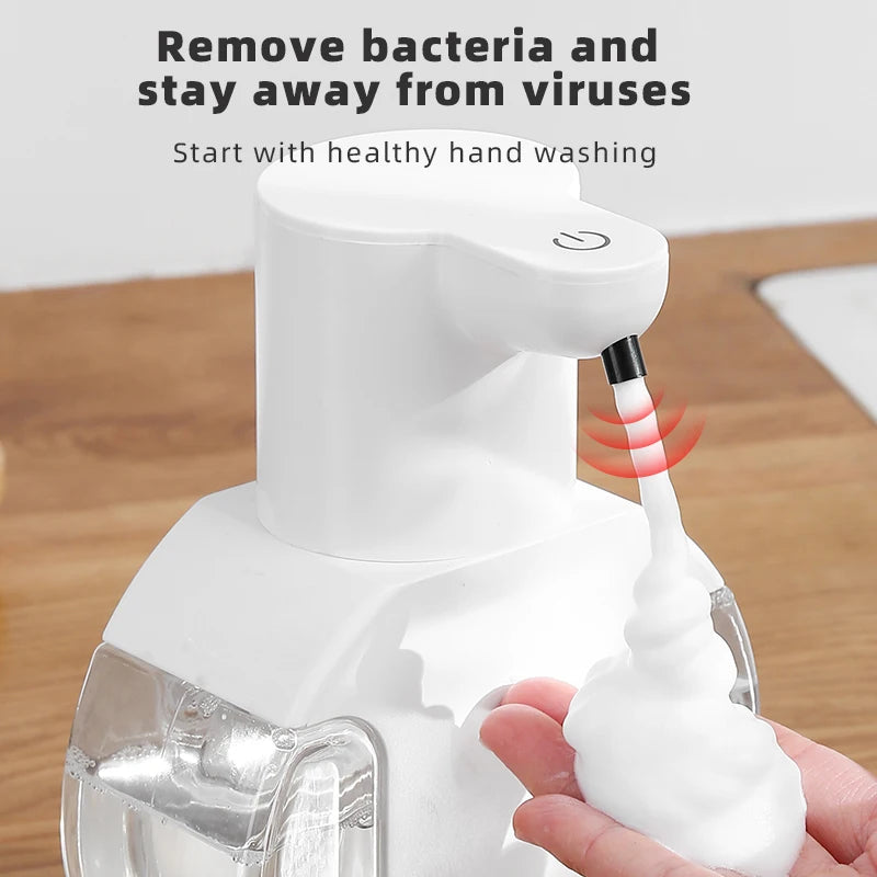 New Wall Mounted Automatic Soap Dispenser Foam Smart Hand Washing Machine 420ml Liquid Rechargeable Bathroom Induction Sensor