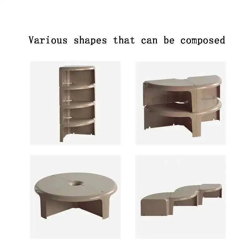 Nordic Round Color Side Table Creative ABS Plastic Coffee Tables Designer Living Room Furniture Modern Home Storage Corner Table