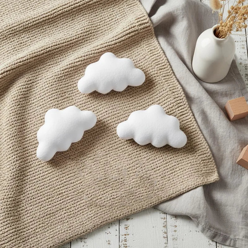 Newborn Photography Props Set with 3 Clouds and 5 Balloons, Soft Cute Photo Shoot Accessories for Baby Studio Photos Shooting