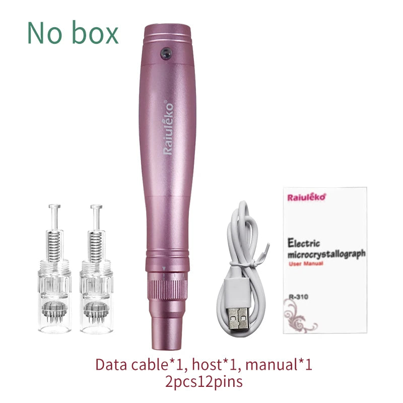 Professional Derma Pen Microneedle Pen With Needles Cartridges Skin Care Device Wireless Microneedling Machine Beauty Tool