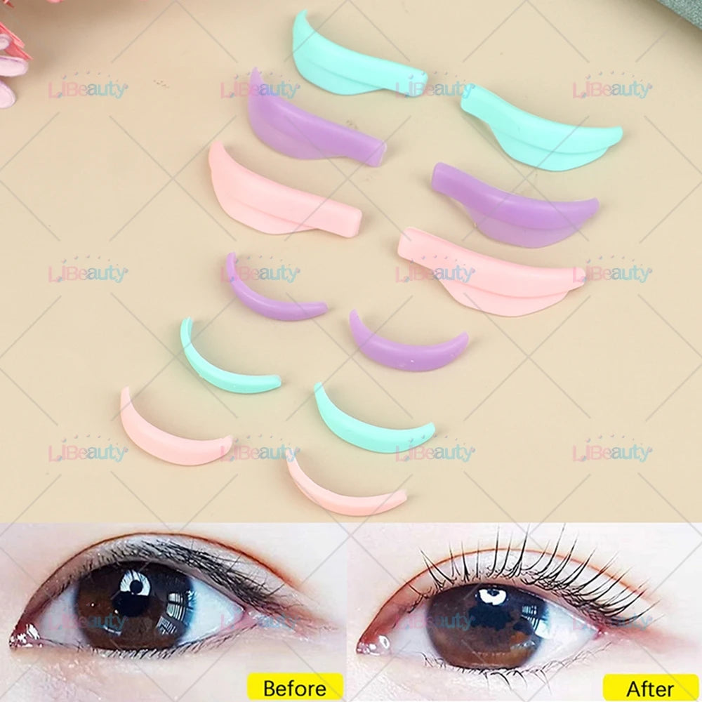 Libeauty 7 Paris Reusable Lash Lift Shield Pad Eeyelash Curling Iron Silicone Eyelashe Curler Accessories Applicator Makeup Tool