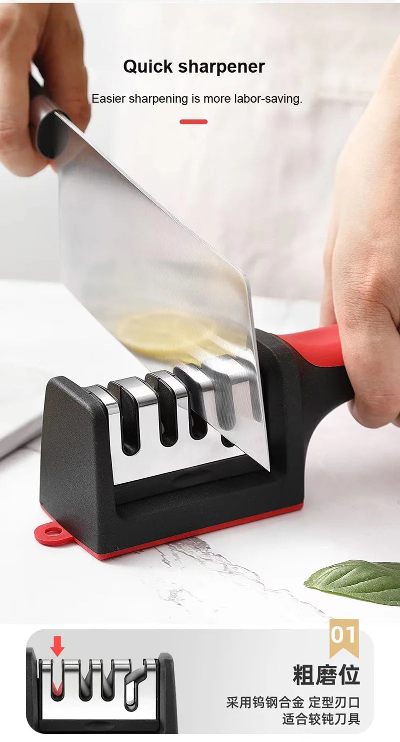 3/4 section Quick knife sharpener Multi-functional hand-held whetstone non-slip knife sharpener Kitchen tool