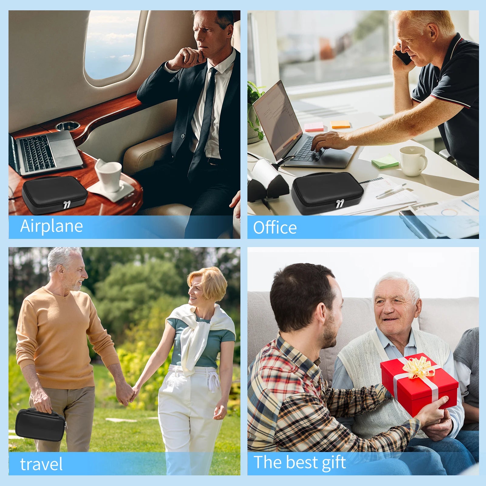 Insulin Bag for Diabetics - Pu Leather Double Layer Case for Insulin Pens, Test Kits, Travel Medical Organizer with Handle