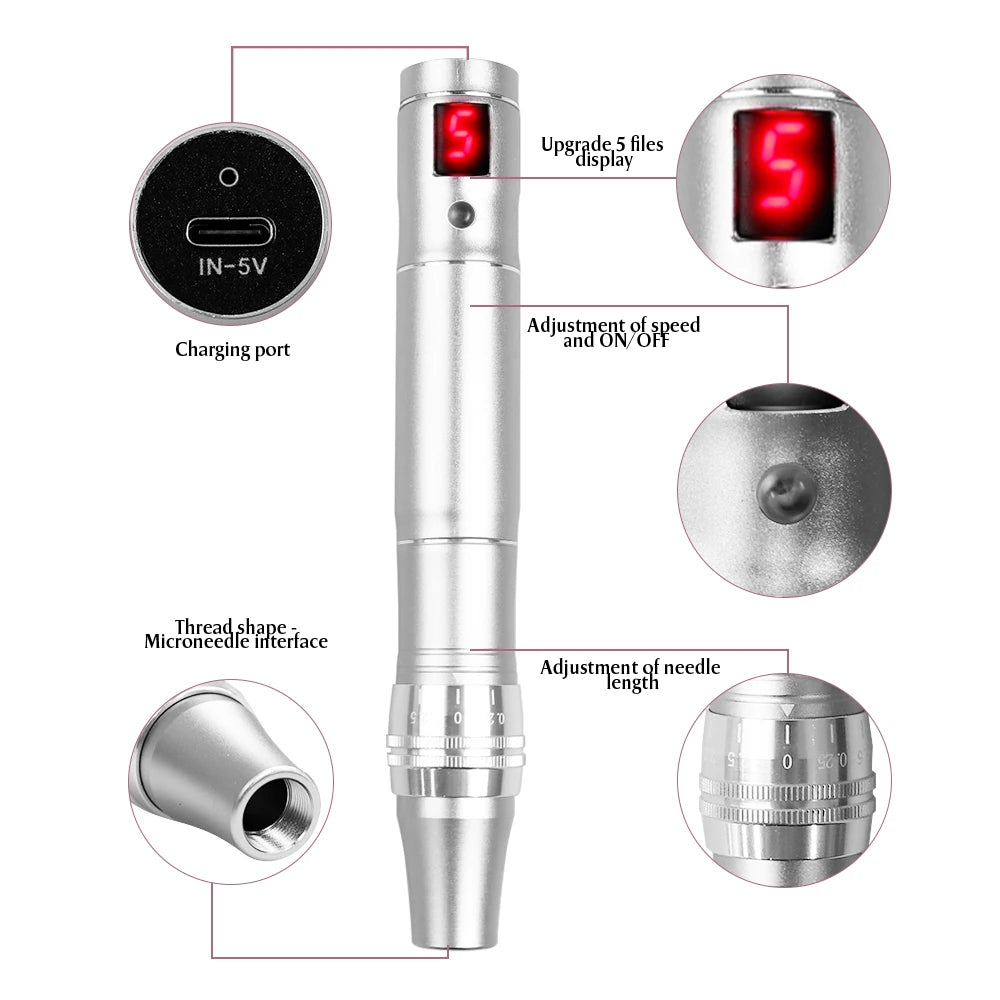 Electric Dr.imp Pen Wireless Dermapen Beuty Care Machine Mute Derma Pen Needle Cartridge Microneedling Tips Nano Micro Needles